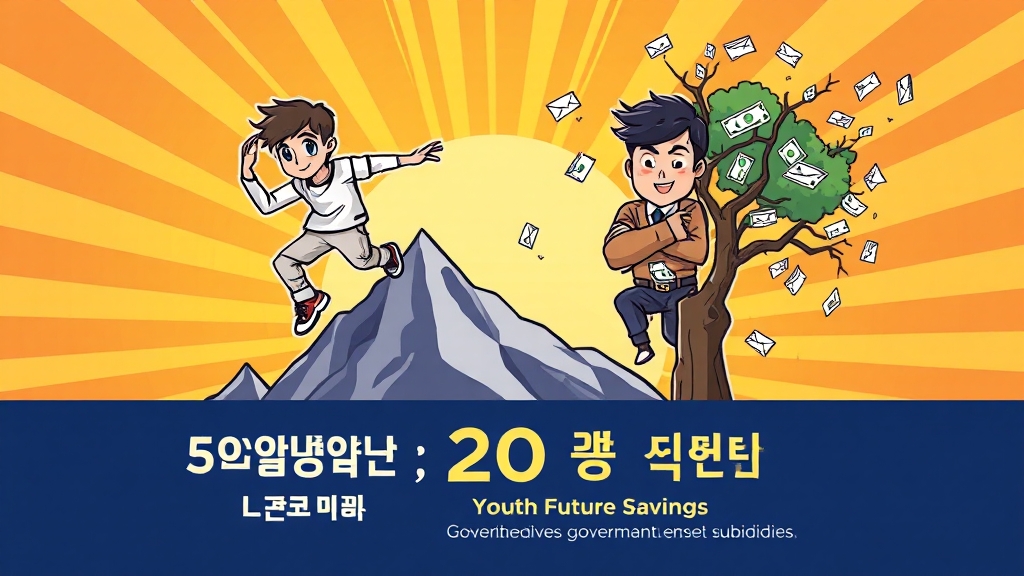 청년도약계좌 vs 미래적금: 똑똑하게 비교하고 선택하세요 3 납입 금액 & 정부 지원금 비교 (cartoon 스타일)