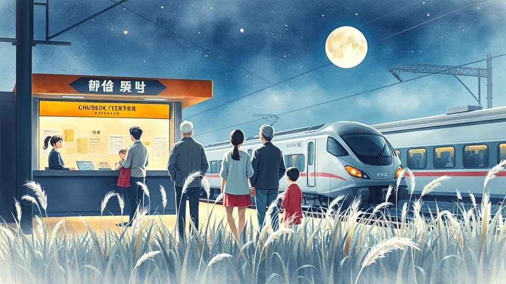 2025 추석 기차표 예매: KTX/SRT 성공 전략 & 꿀팁 A to Z 9 2025 추석, 성공적인 예매를 기원하며 (watercolor 스타일)