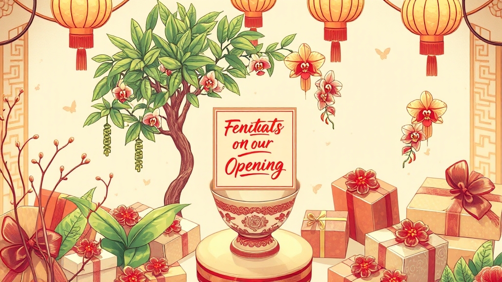 개업 축하, 센스 있는 선물 & 문구 A to Z: 화분 추천부터 관리법까지 8 성공 기원 선물 (illustration 스타일)