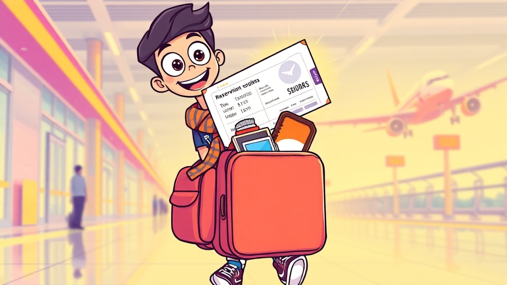 여행 예약 및 팁 (cartoon 스타일)