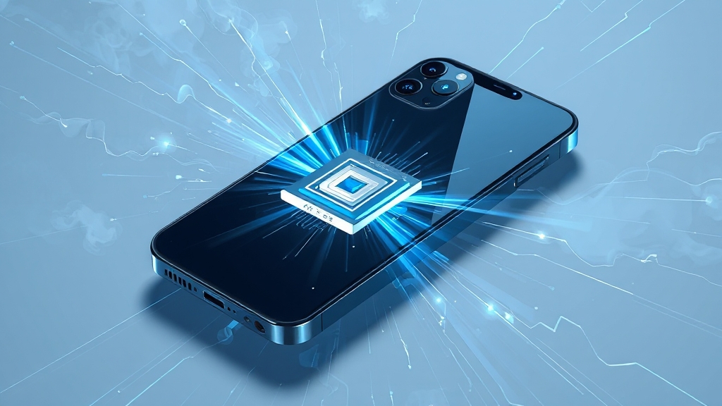 아이폰 17: 혁신적인 변화, 디자인부터 성능까지 완벽 분석 4 아이폰 17 하드웨어 성능 강화 (illustration 스타일)