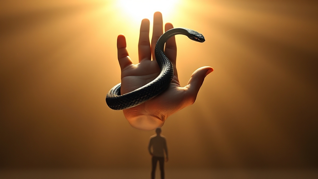 뱀 꿈 해몽 완벽 정리: 상황별 의미, 뱀 종류별 풀이 (클릭) 6 뱀 잡거나 마주하는 꿈 해몽 (realistic 스타일)