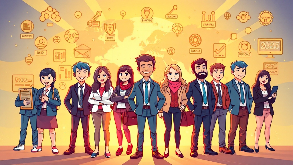 2025년 정부지원사업 완벽 가이드: 신청 방법부터 종류, 자격 조건까지 3 다양한 정부지원사업 종류 (cartoon 스타일)