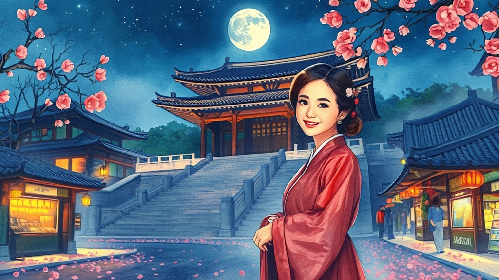 첫째 날: 한옥마을 제대로 즐기기 (watercolor 스타일)