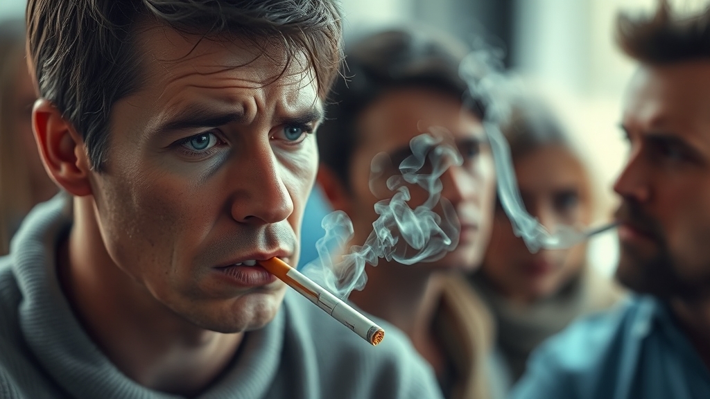 니코틴 금단 증상, 어떻게 나타날까? (realistic 스타일)