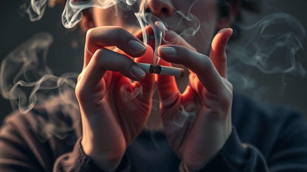 니코틴 중독, 예방이 최선! (realistic 스타일)