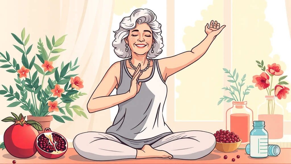 갱년기, 건강하게 극복하는 법: 증상 완화부터 영양제 선택까지 8 갱년기, 건강한 삶을 위한 관리 (illustration 스타일)