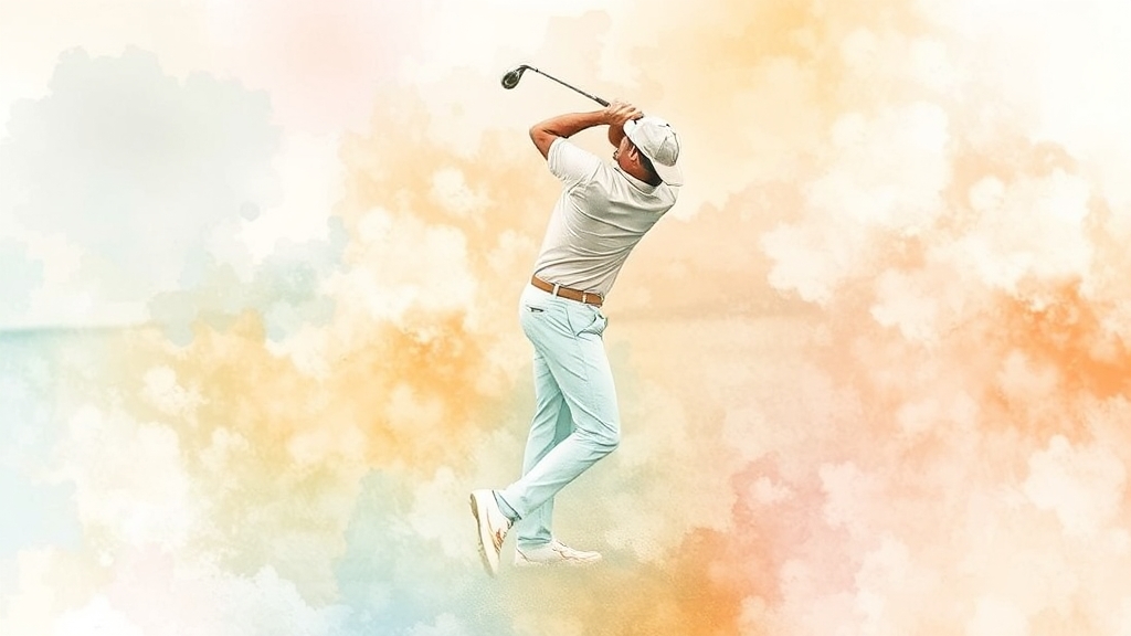 스윙 자세 교정 (watercolor 스타일)