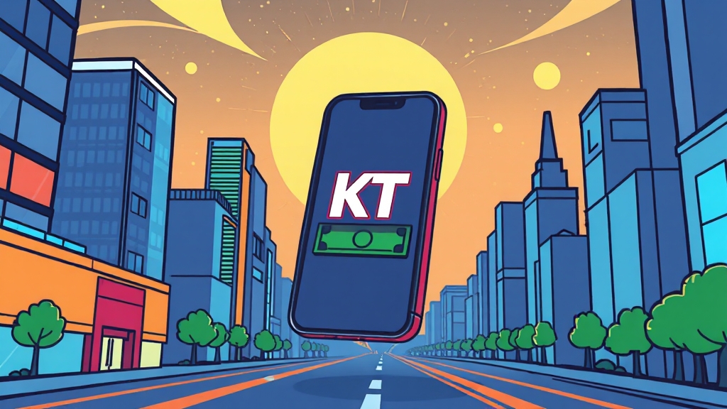 KT 인터넷 요금 납부 내역 확인 및 관리 (cartoon 스타일)