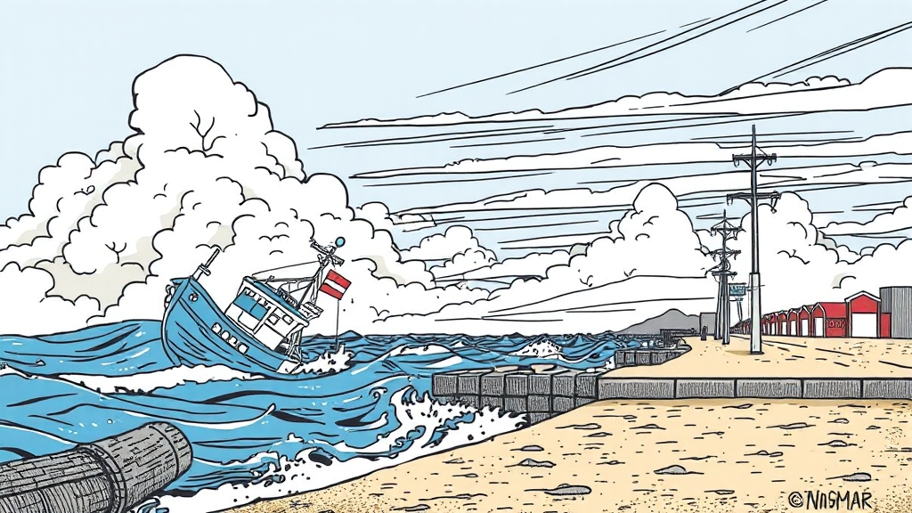 해상 날씨 및 안전 정보 (illustration 스타일)