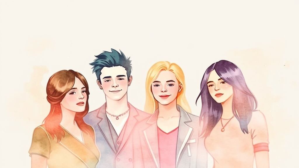 환승연애4 집중 분석: 출연진, X커플, 메기 효과, 직업 공개, 향후 전망 2 출연진 심층 분석 (watercolor 스타일)