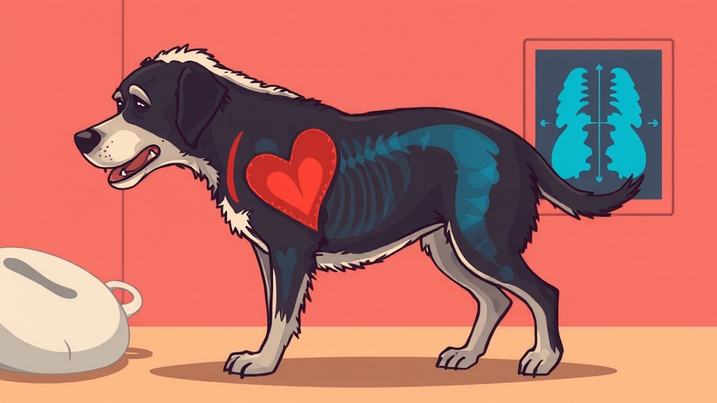 강아지 주저앉음 원인 심층 분석: 심장 질환부터 신경계 문제까지 A to Z 6 강아지 심장 질환, 종류와 증상 (cartoon 스타일)