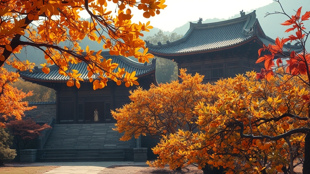 청도 운문사 가이드: 단풍 명소, 은행나무길, 교통 정보 A to Z 2 천년 고찰, 운문사 (realistic 스타일)