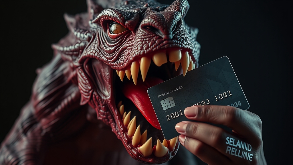 리볼빙 서비스의 위험성 (realistic 스타일)