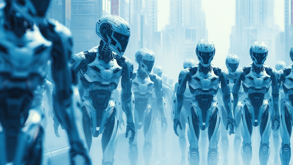 휴머노이드 로봇 시장 현황 (watercolor 스타일)