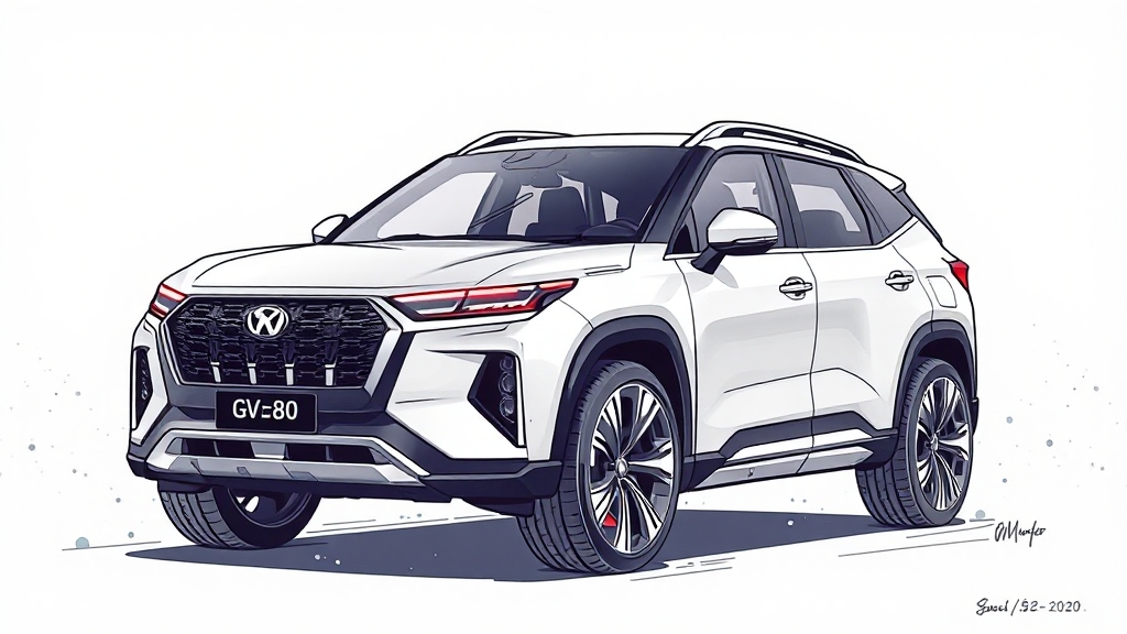 GV80 풀체인지: 예상 제원 정보 (illustration 스타일)