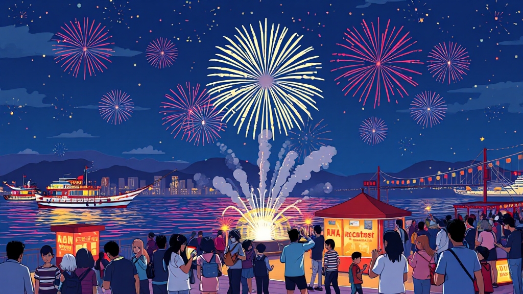 점등식 및 오프닝 행사 (cartoon 스타일)