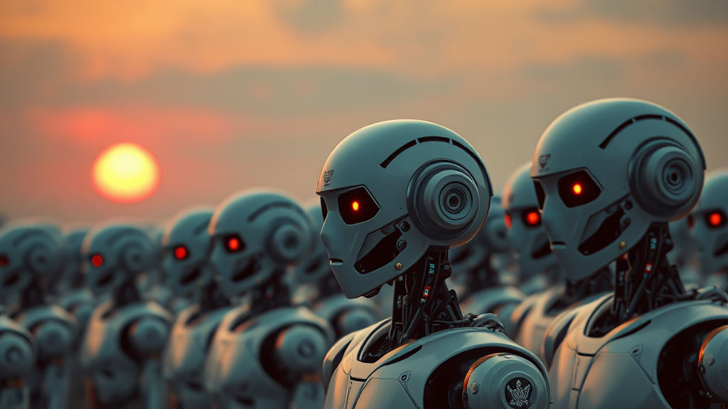 AI 로봇 개발, 위험은? (realistic 스타일)