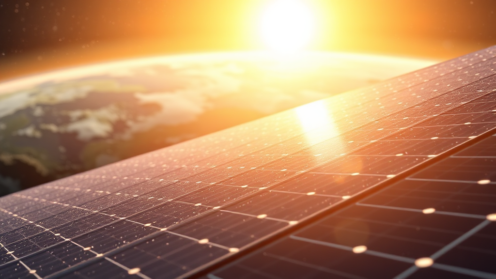 우주 태양광 기술의 핵심: 페로브스카이트 태양전지 (realistic 스타일)