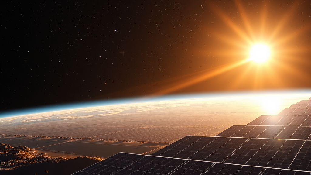 우주 태양광 산업 투자 시 고려사항 및 리스크 (realistic 스타일)