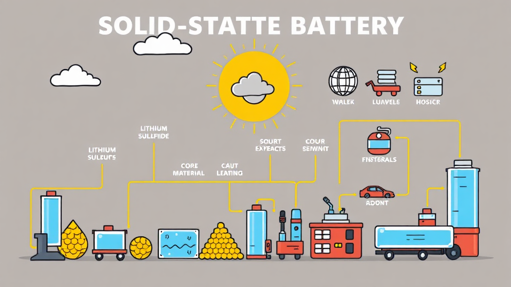 전고체 배터리: 상용화 로드맵, 핵심 수혜주, 투자 기회 완벽 분석 6 밸류체인 집중 탐구: 소재부터 완성품까지 (cartoon 스타일)