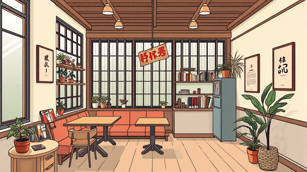 집중력을 높이는 공간: 안산 단원구 스터디카페 시설 탐방 (illustration 스타일)