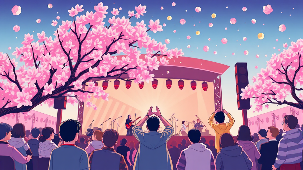 진해군항제 가수 라인업 및 뮤직 페스티벌 정보 (cartoon 스타일)