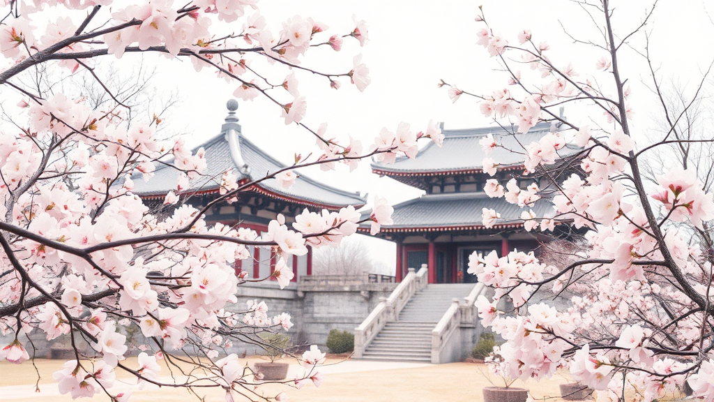 통도사 순매원 개화 상황 및 방문 정보 (watercolor 스타일)