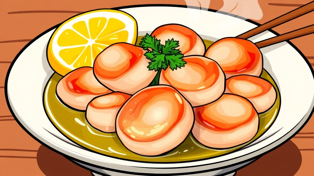 비단가리비찜, 더 맛있게 즐기는 레시피 (cartoon 스타일)