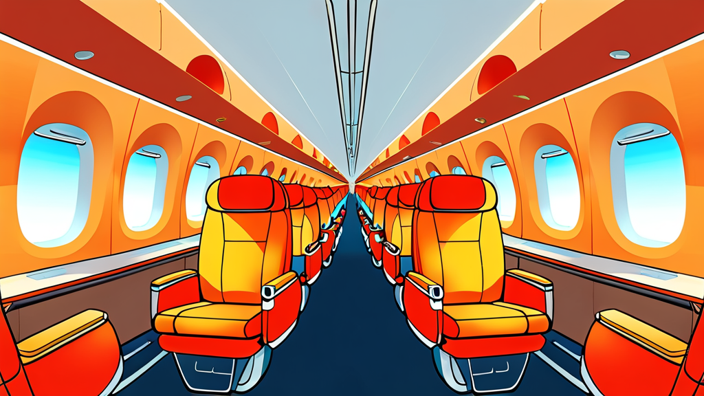 에어프레미아 좌석 및 기내 서비스 경험 (cartoon 스타일)