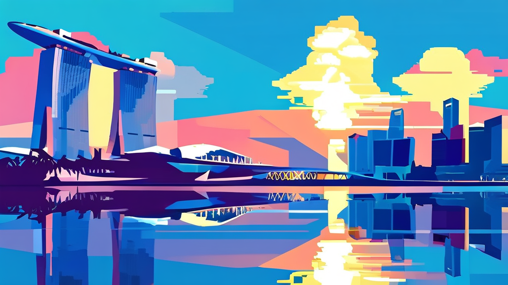 싱가포르 여행 필수 코스: 명소 탐방 (illustration 스타일)