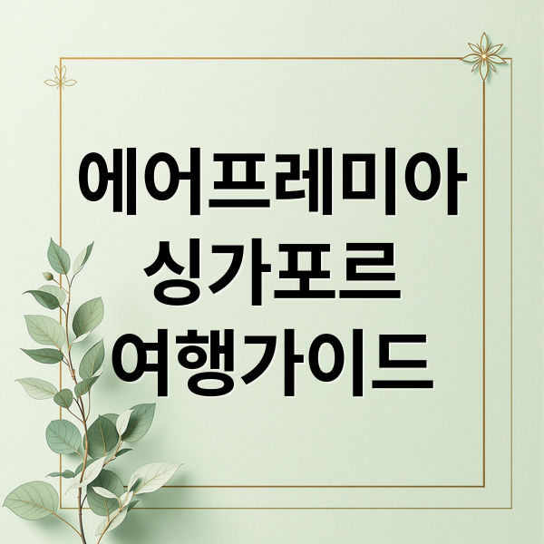 에어프레미아 싱가포르 여행가이드