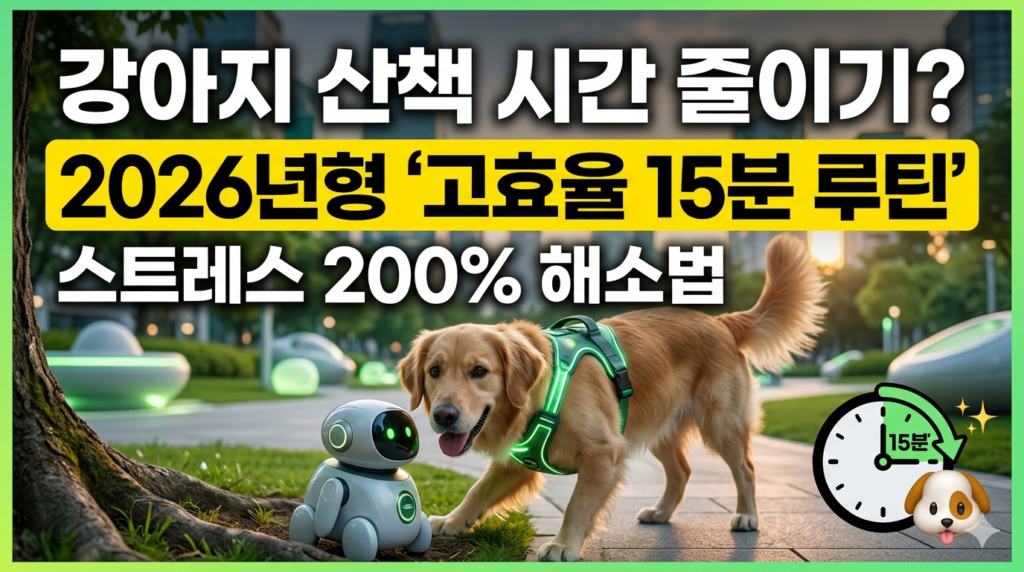 강아지 산책 시간 줄이기? 2026년형 '고효율 15분 루틴'으로 스트레스 200% 해소법 2 제목 강아지 산책 시간 줄이기 2026년형 고효율 15분 루틴으로 스트레스 200 해소법