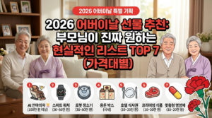 2026 어버이날 선물 추천 부모님이 진짜 원하는 현실적인 리스트 TOP 7 (가격대별)
