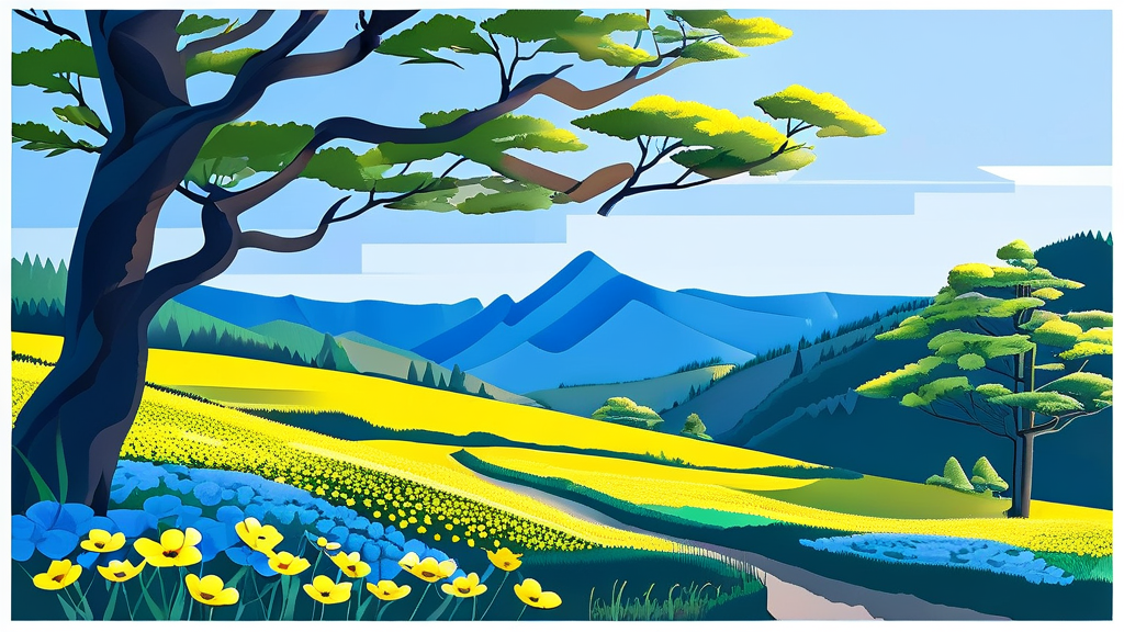 지리산 치즈랜드 수선화 개화 시기 및 전망 (illustration 스타일)