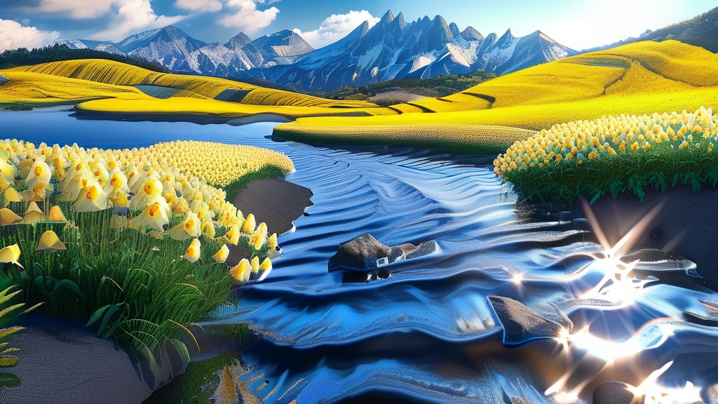 2026년 수선화 만개 예상 시점 (realistic 스타일)