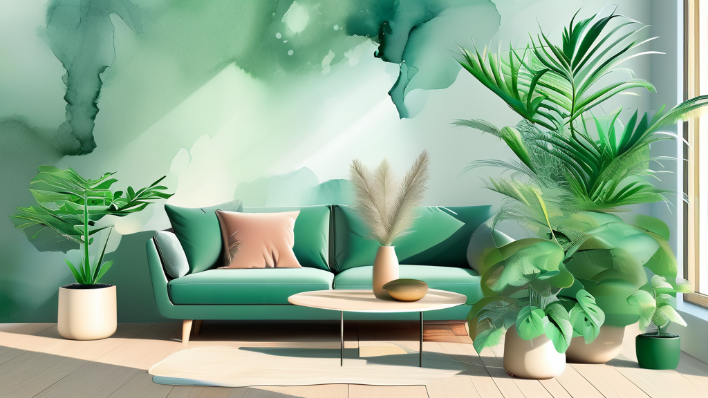 공기정화 식물의 놀라운 효과 (watercolor 스타일)