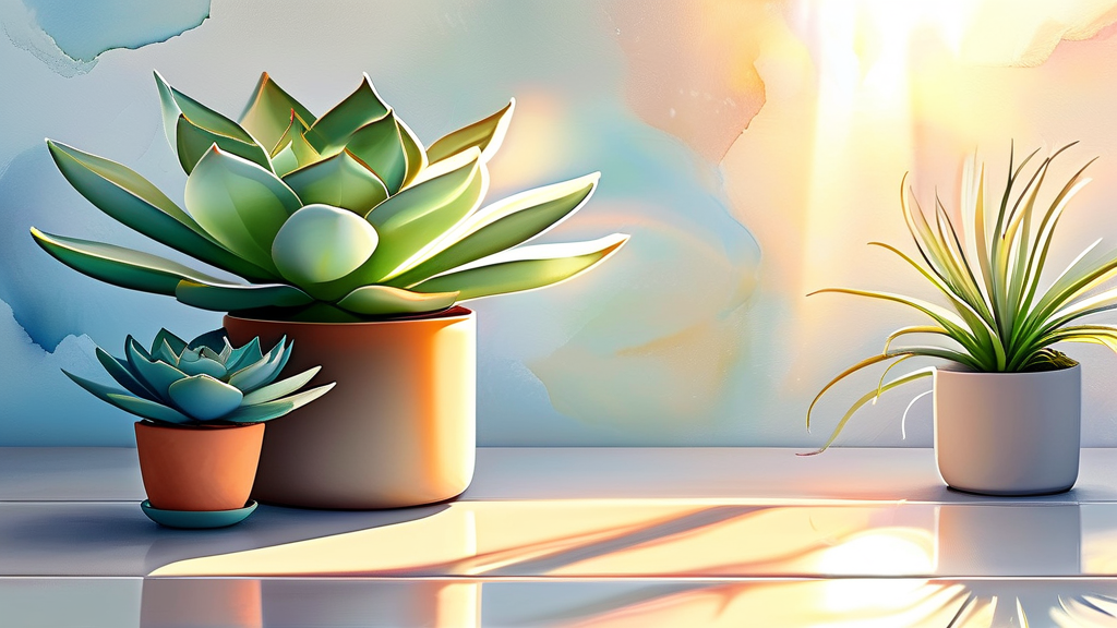 나에게 맞는 공기정화 식물 선택 가이드 (watercolor 스타일)