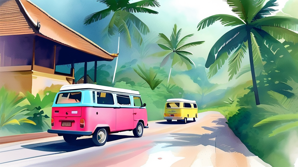 발리 공항 픽업 예약 방법 완벽 가이드 (watercolor 스타일)