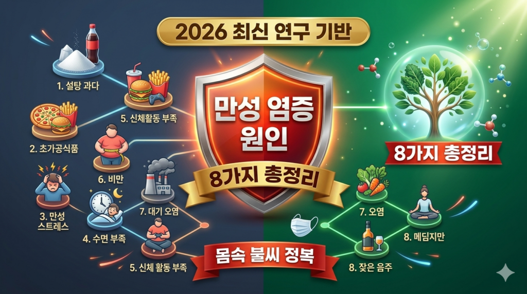 만성 염증 원인 8가지와 치료법 염증 수치 낮추는 최강의 식단까지