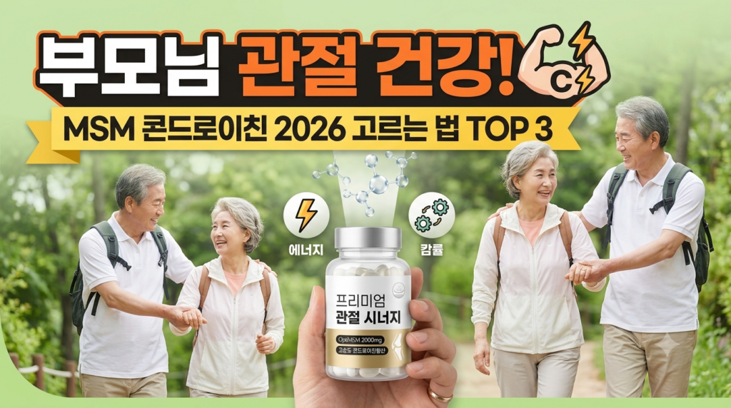 부모님 관절 건강을 위한 MSM 콘드로이친 고르는 법 TOP 3 2026년 최신 영양학적 시너지 가이드
