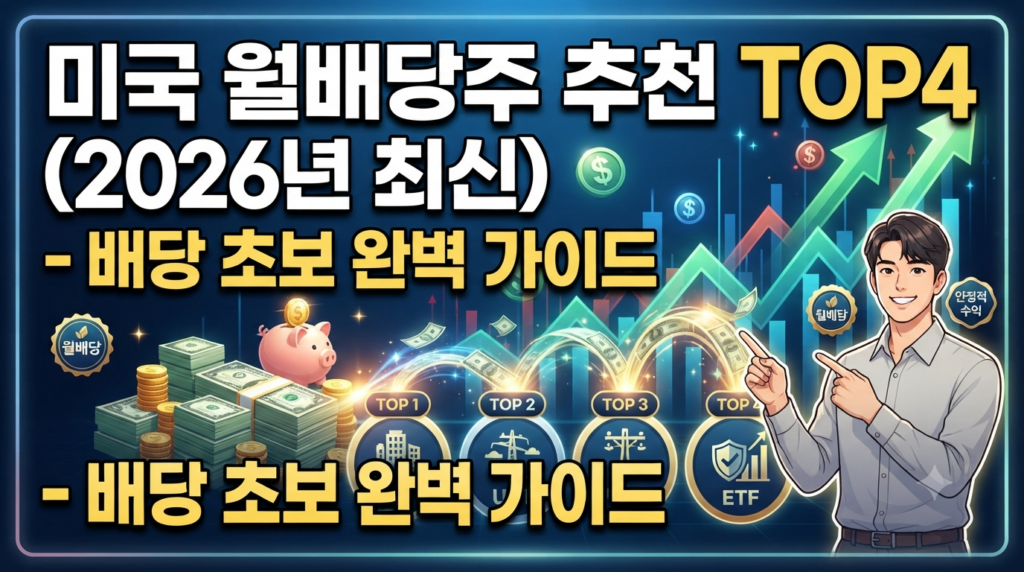 미국 월배당주 추천 TOP4 (2026년 최신) - 배당 초보 완벽 가이드