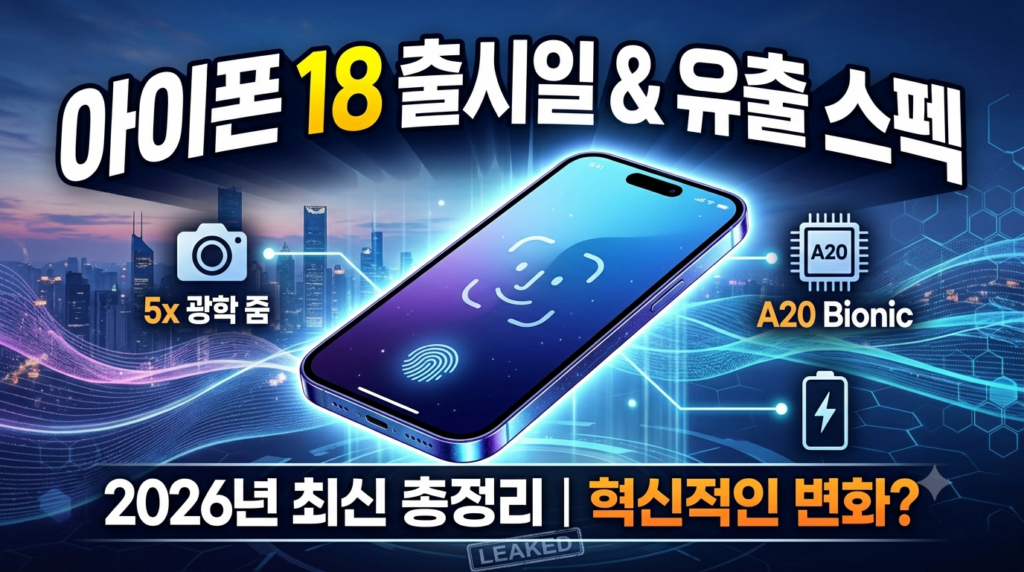 아이폰 18 출시일 및 유출 스펙 역사상 가장 강력한 변화 (2026년 업데이트)