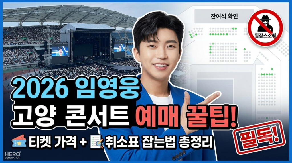 임영웅 콘서트 2026 예매 꿀팁｜고양종합운동장 티켓팅 가격·취소표 잡는법 총정리