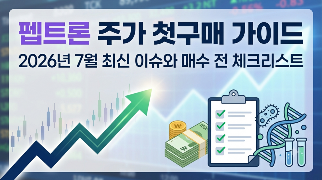 펩트론 주가 첫구매 가이드 2026년 7월 최신 이슈와 매수 전 체크리스트