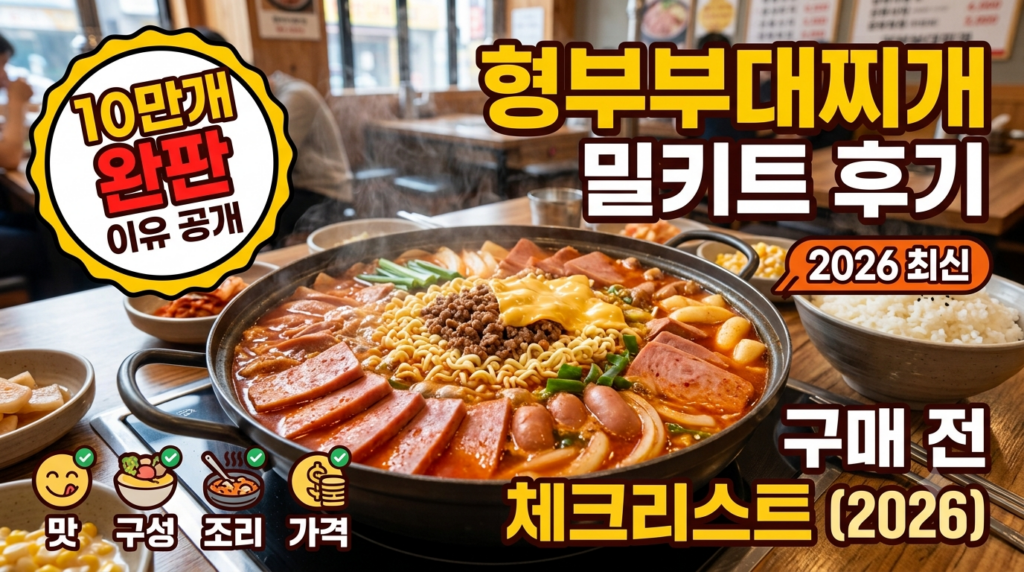 형부부대찌개 밀키트 후기 10만개 완판 이유와 구매 전 체크리스트 (2026년 최신)