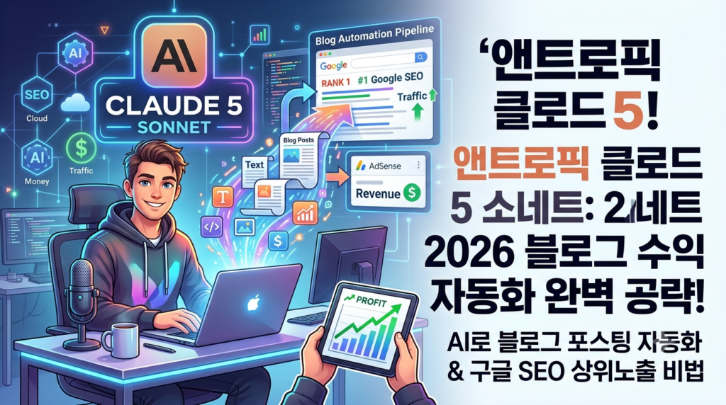 2026년 블로그 수익 자동화 치트키 앤트로픽 클로드 5 소네트 활용법