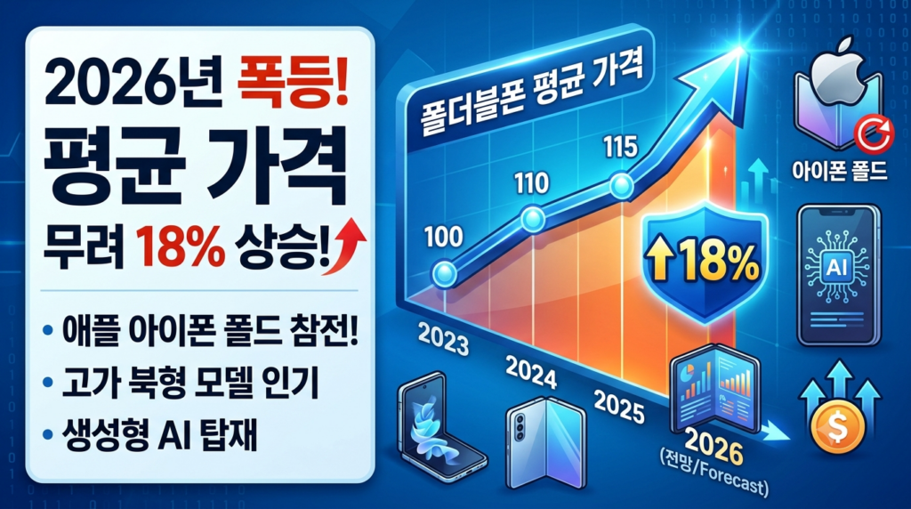 2026년 폴더블폰 가격 18% 폭등 이유와 애플 아이폰 폴드 출시 전망 분석
