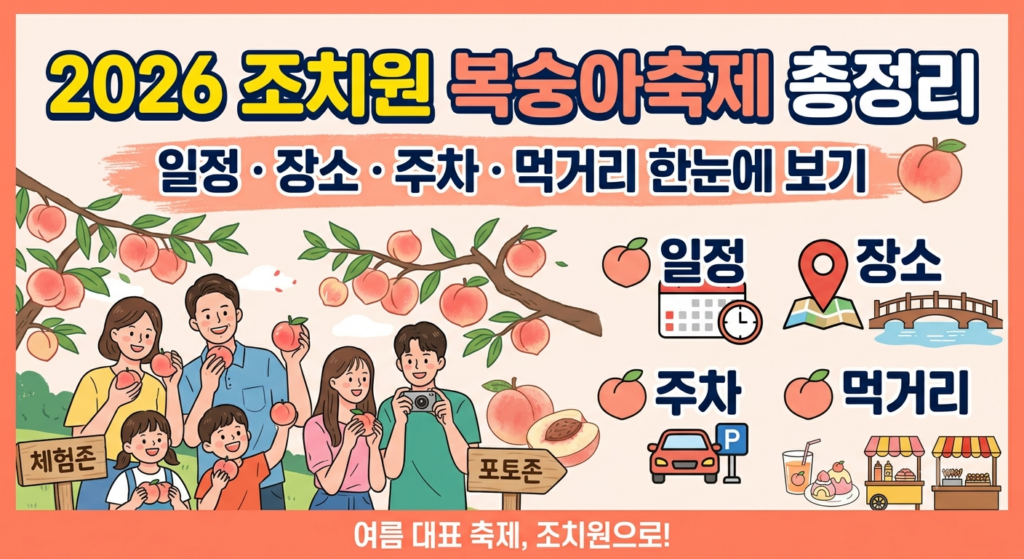 2026 조치원복숭아축제 총정리|일정·장소·주차·먹거리 한눈에 보기