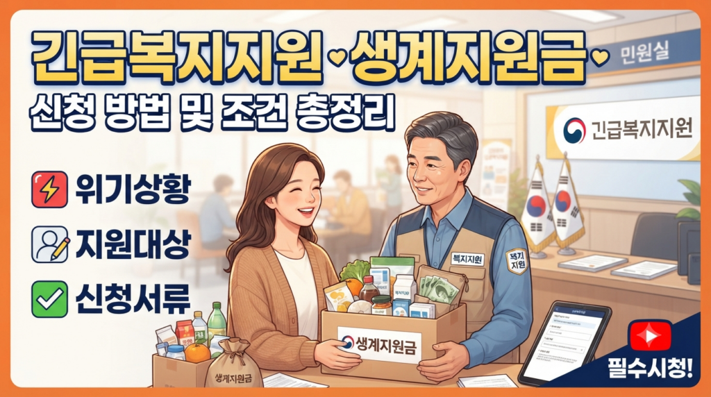 긴급복지지원 생계지원금 신청 방법 및 조건 총정리